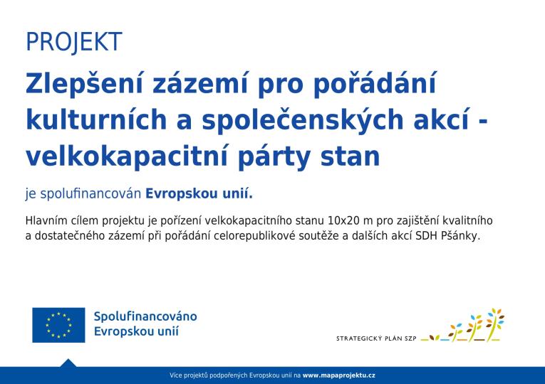Zlepšení zázemí pro pořádání kulturních a společenských akcí - velkokapacitní párty stan